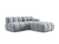 Canapea modulara 4 locuri cotiera stanga, Bellis-51, Micadoni Home, 282x94x70 cm, catifea, albastru deschis