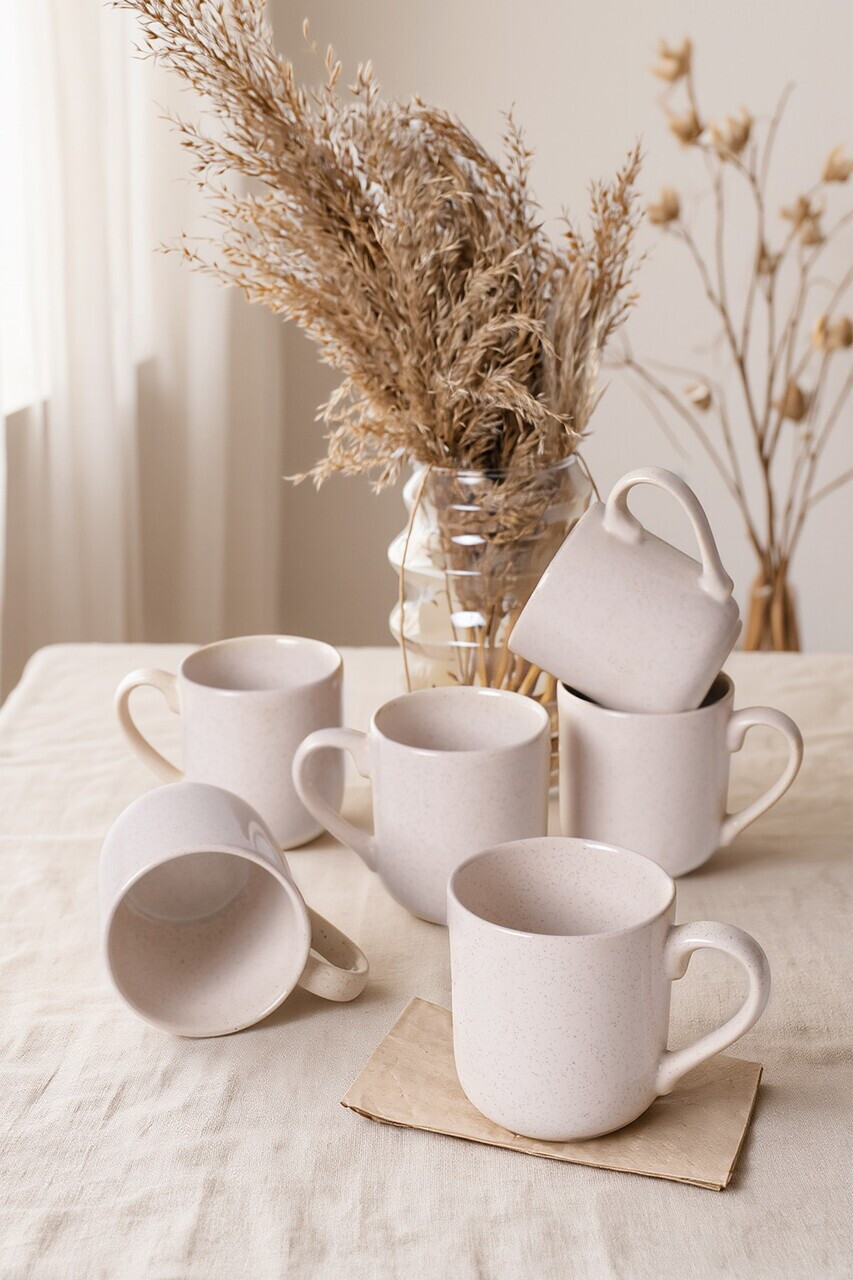 Set cani, Hermia, 275KRM2640, Dimensiune: 10 cm / 450 ml (6 bucăți), Crem — imaginea 2