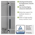Maner de siguranta pentru baie Secura, Wenko, 65.5x9x5 cm, inox/silicon, antracit/argintiu lucios