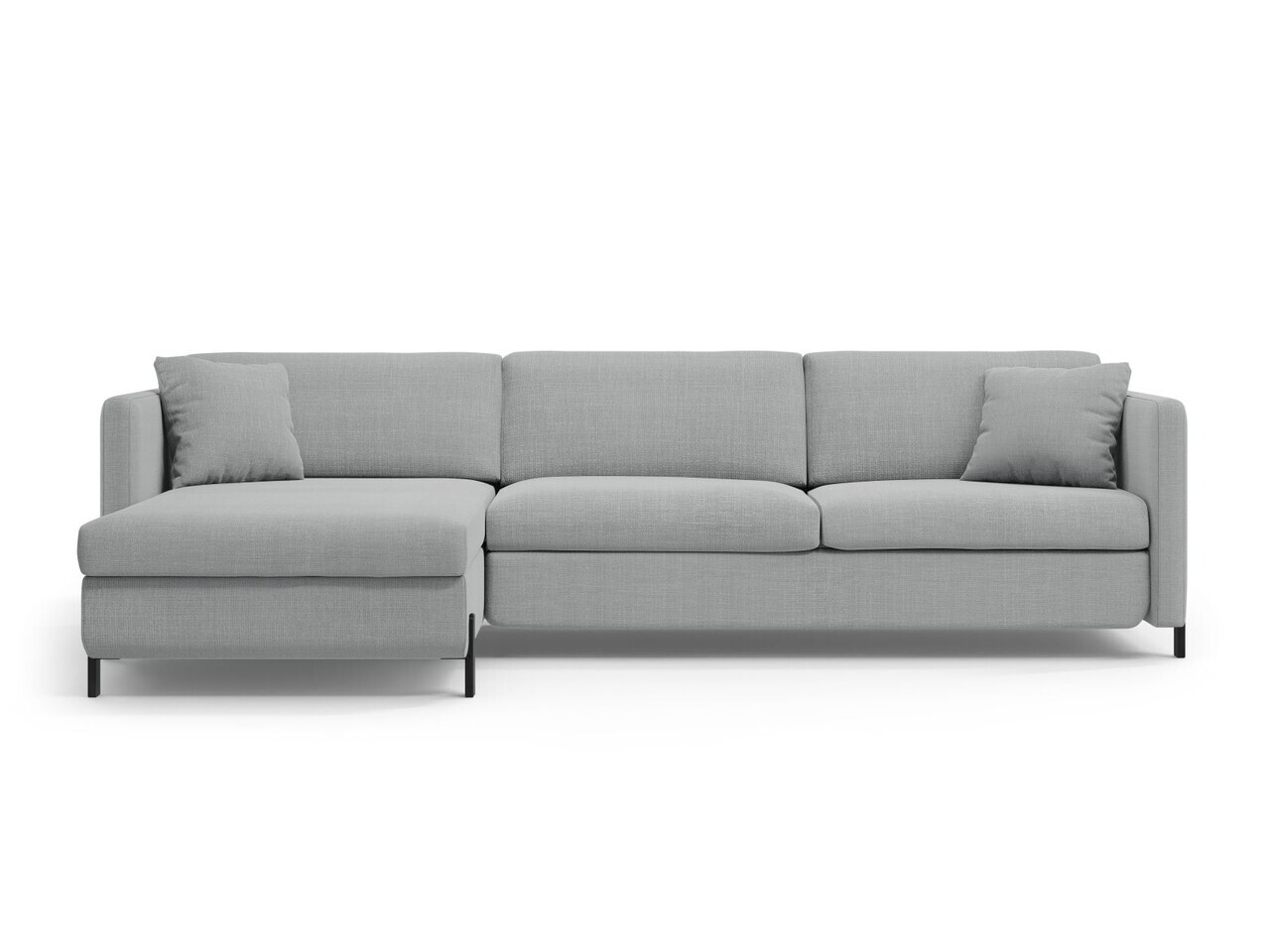Coltar extensibil stanga 4 locuri, Gloria, Micadoni Home, 266x170x88 cm, tesatura structurata, gri deschis