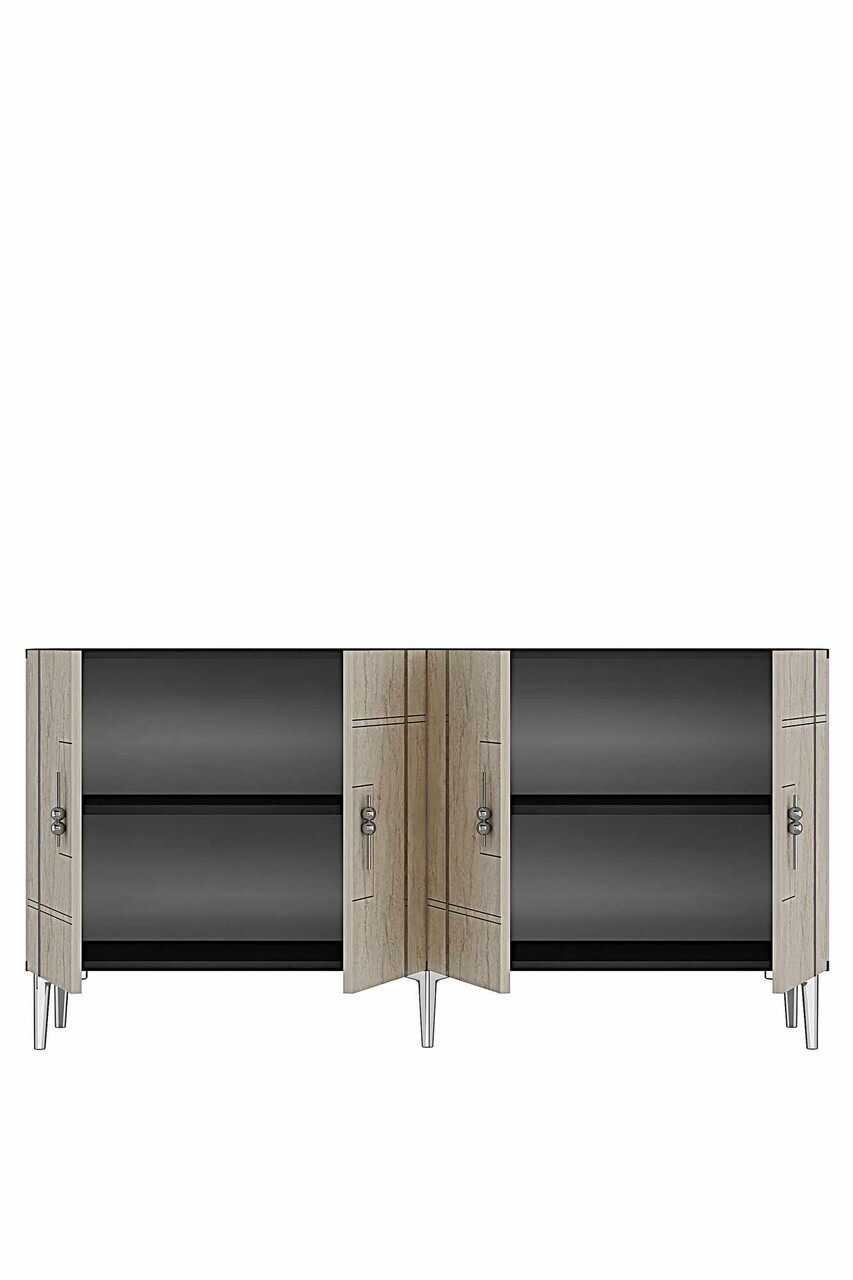 Consola, Hanah Home, Ilay 150, 150x75x32 cm, Antracit / Travertin / Argint — imaginea 7
