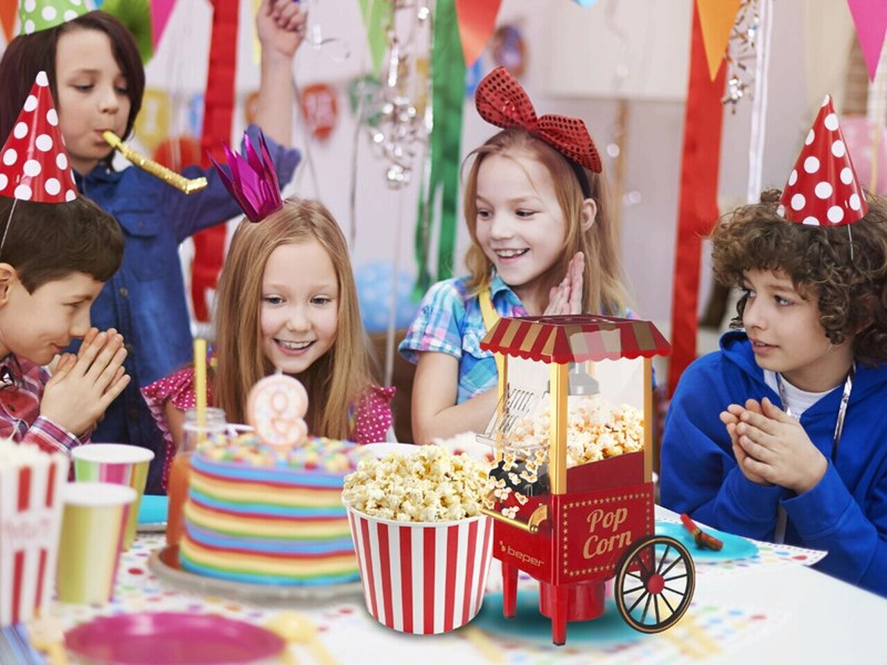 Aparat pentru popcorn BT.651Y, Beper, 1200 W, retro anii 50 - view 7