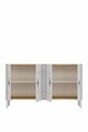 Consola, Hanah Home, Ilay 120, 120x75x32 cm, Stejar Safir / Alb / Argintiu