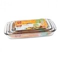 Set 3 vase dreptunghiulare Marinex, sticla temperata, 1.6 L + 2.2 L + 2.9 L
