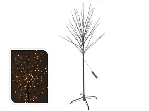 Copac cu luminite xmas, 200 led-uri, 46x46x150 cm, metal, negru
