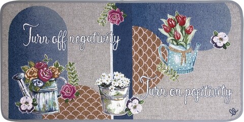 Covor pentru bucatarie, olivo tappeti, carpet queen 2, turn off, 50 x 170 cm, 80% bumbac, 20% poliester, multicolor