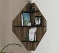 Raft de perete Bosco, Talon, 40 x 40 x 90 cm, walnut/negru