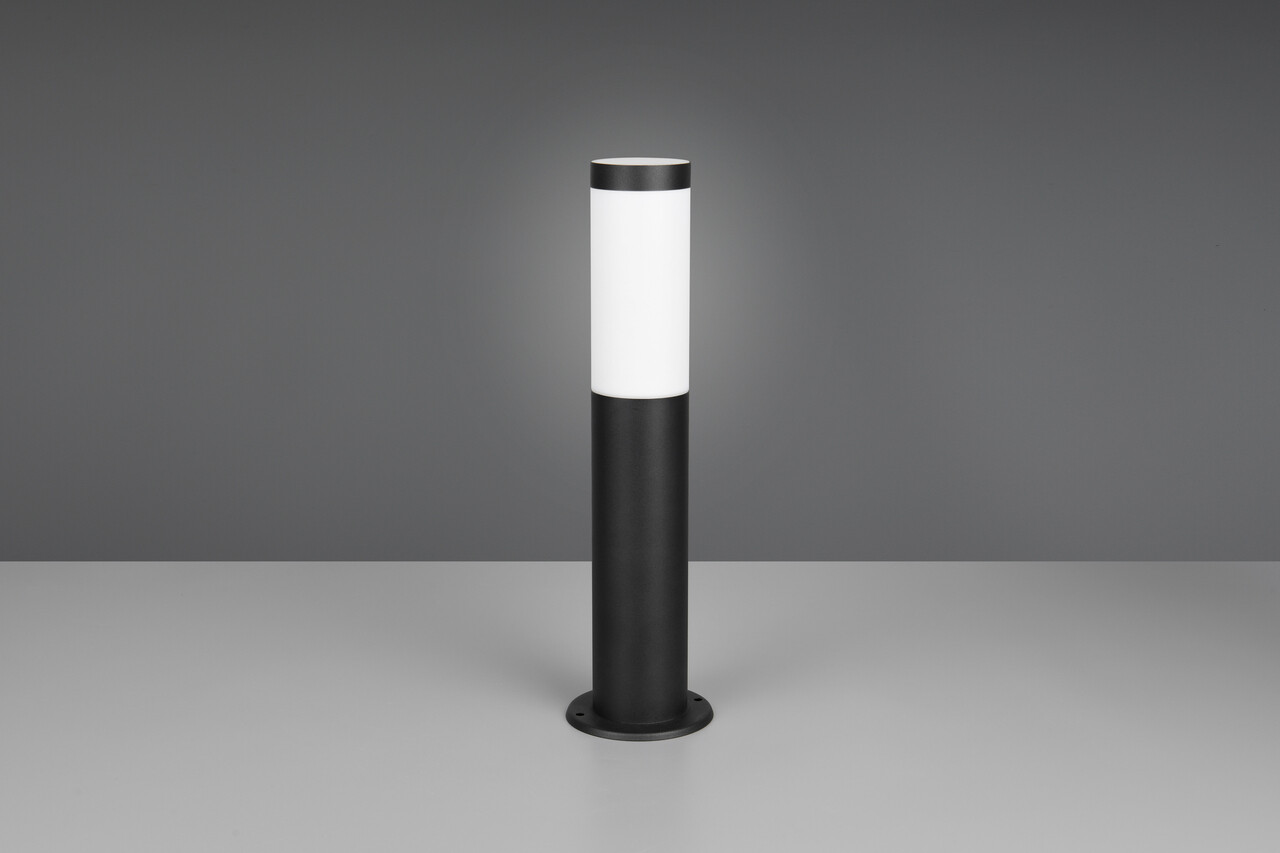 Lampadar de exterior Trioto, TRIO, 11.8x45 cm, 25W, 1x E27, inox, negru mat/alb