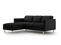 Coltar stanga 3 locuri, Eden, Micadoni, 223x150x90 cm, catifea, negru
