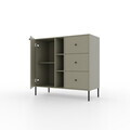 Comoda ADRK, Tili 1D 3S 3P, 100.2x40.8x95 cm, PAL laminat, verde eucalipt