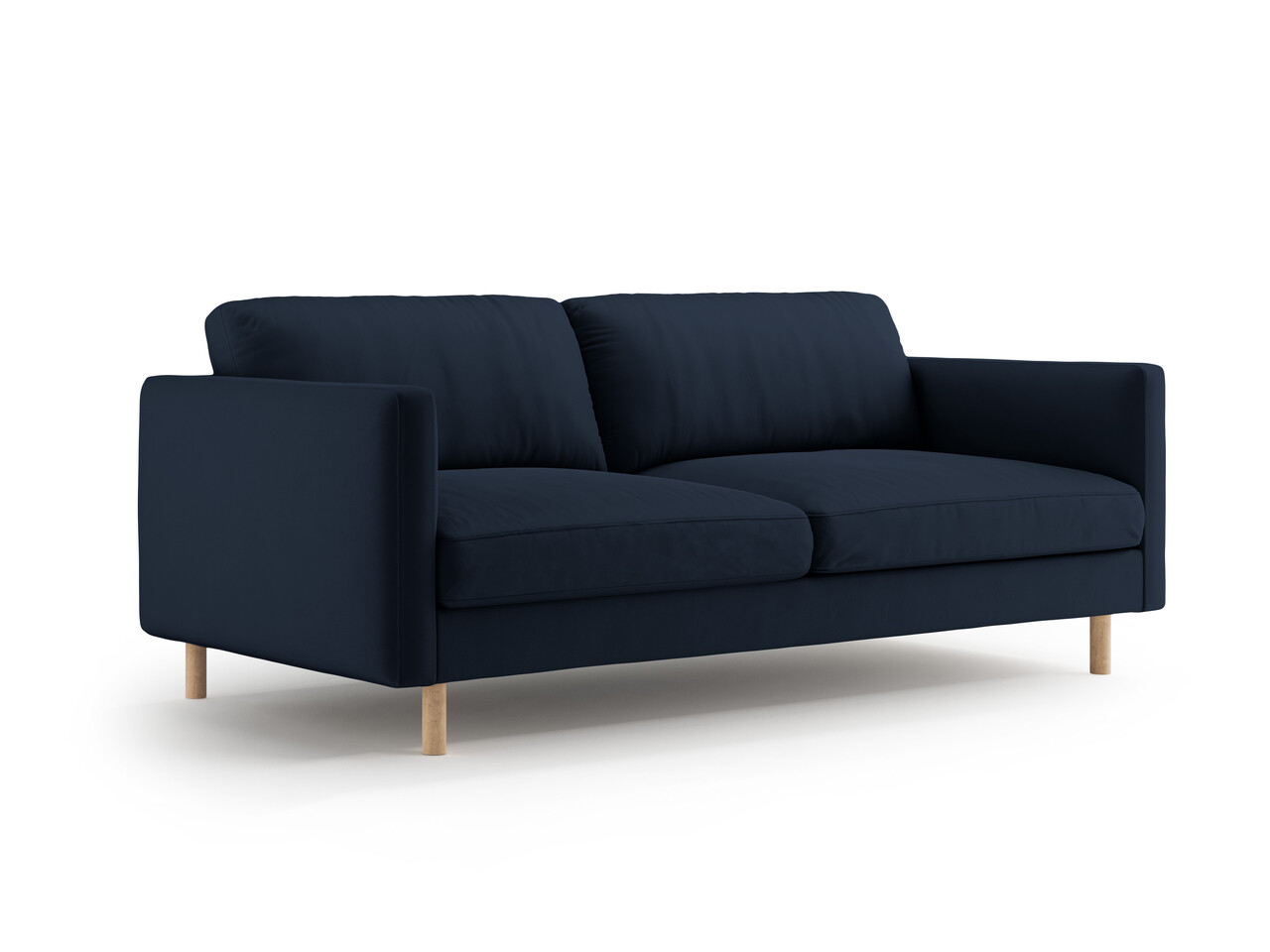 Canapea 3 locuri, Eden, Micadoni, 173x92x90 cm, catifea, albastru inchis