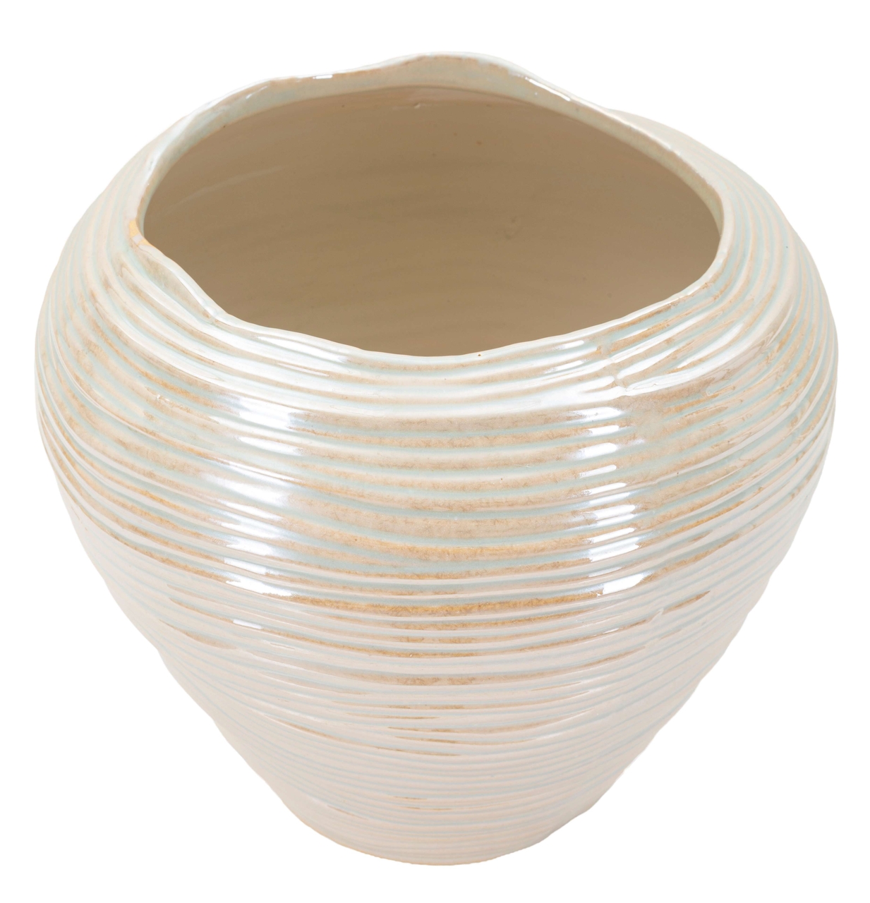 Vaza decorativa Perly Round, Mauro Ferretti, 27x24 cm, ceramica, perla