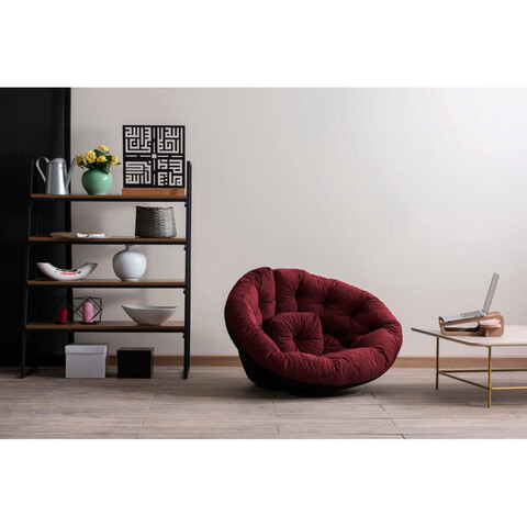 Fotoliu puf, valovi, kiku large, 90x70x56 cm, textil, rosu claret