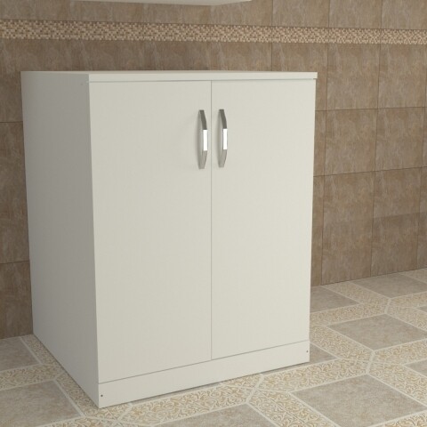 Dulap pentru baie, Wooden Art, Benito Alt White, 70x90x67 cm 70x90x67