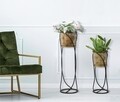 Set 2 suporturi ghiveci Curvy, Mauro Ferretti, Ø 23x76-20x51 cm, fier, auriu/negru
