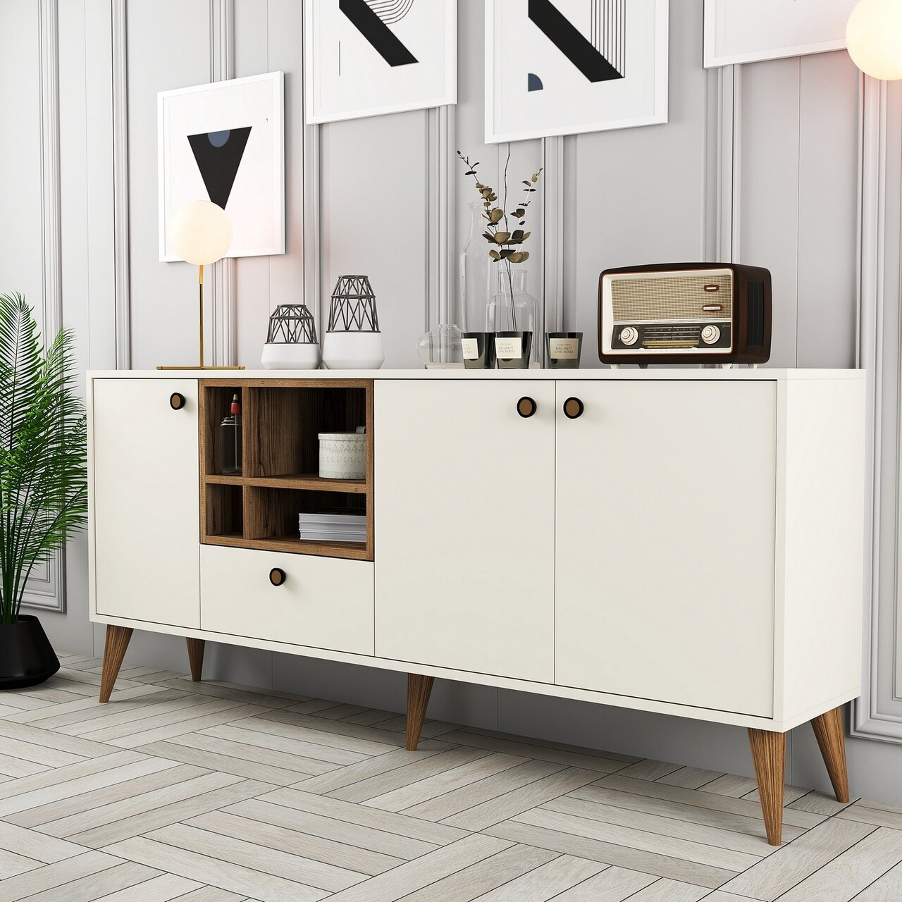 Consola, Hommy Craft, Napoli, 180x81x35 cm, PAL, Crem - 2 | YEO