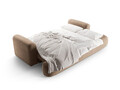 Canapea extensibila 3 locuri, Ella-120, Micadoni Home, 253x108x94 cm, catifea, bej inchis