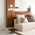 Lampadar, Fulgor, 942FLG1508, Metal, Negru / Antic / Alb