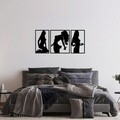 Decoratiune de perete, Good Bad Sexy, Metal, 42 x 70 cm, 2 piese, Negru