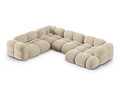 Coltar panoramic stanga 5 locuri, Loretto, Cosmopolitan Design, 345x250x68 cm, catifea, bej deschis
