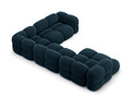 Coltar panoramic dreapta 5 locuri, Loretto, Cosmopolitan Design, 345x250x68 cm, catifea, albastru petrol inchis