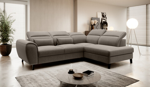 Coltar extensibil dreapta 4 locuri ELTAP, RT-18VER, Noble, 255x201x100 cm, lemn/poliester, bej inchis