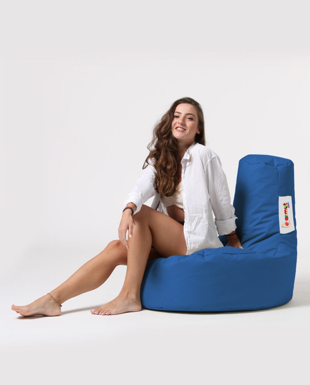 Fotoliu Puf, Bean Bag, Ferndale Lina, 70 X 80 Cm, Poliester Impermeabil, Albastru