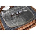 Cos de picnic pentru 4 persoane, DKD Home Decor, 46 x 30 x 20 cm, rachita, maro/bleumarin