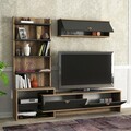 Mobilier living, Tera Home, Piril, 3 corpuri, pal melaminat, nuc/antracit