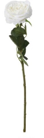 Poza Floare artificiala Rose, 12x12x63 cm, poliester, alb