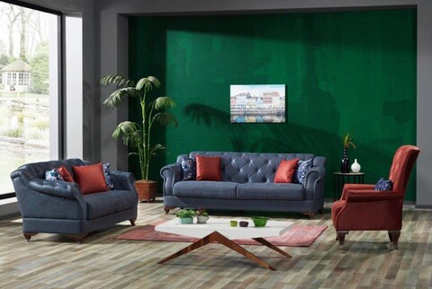 Canapea viole, heinner, 2 locuri, 190x76x92 cm, albastru