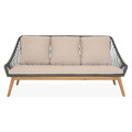 Set mobilier gradina/terasa Danao, 5 piese, aluminiu/lemn, natur/crem