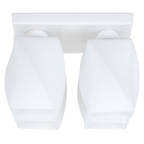Plafoniera, eurostil light, nex, 28 x 28 x 20 cm, 4 x 60 w, e27, metal/sticla, alb
