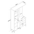 Cuier de perete, Rani, EA109, 120x198.6x37.5 cm, PAL, Nuc/Alb