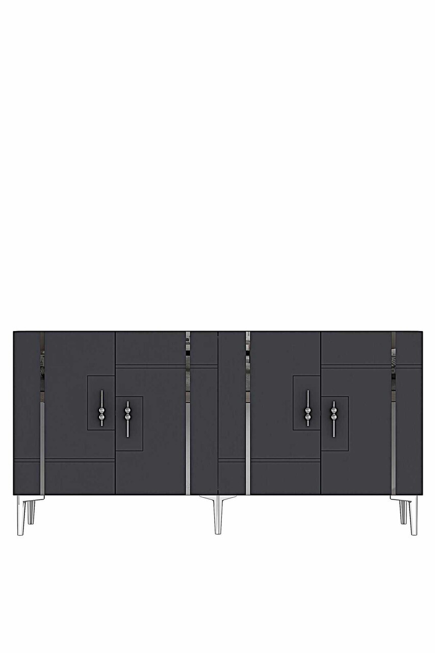 Consola, Hanah Home, Ilay 150, 150x75x32 cm, Antracit / Argintiu — imaginea 4