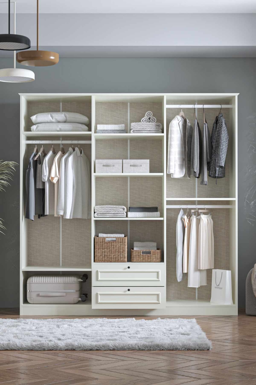 Dulap pentru haine, Hanah Home, Mira 6 210, 209x210x54 cm, Alb - view 4