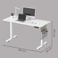 Birou electric cu inaltime reglabila, Songmics, 180x80x72-120 cm, functie de memorare a 4 inaltimi, alb cloud