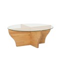 Masuta de cafea, Neostill, Amphora, 92x36x92 cm, Sticla temperata , Maro
