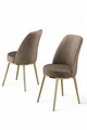 Set scaune 4 piese, Charlotte, Pefa, Cappuccino / Aur