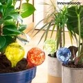 Set 4 picuratoare glob pentru udat plantele, Ballwooters InnovaGoods, Ø6x15 cm, 100 ml, sticla