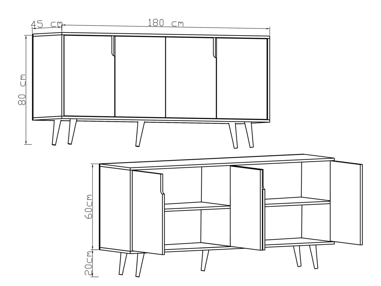 Consola, Hanah Home, Latina Modern 180, 180x80x45 cm, PAL, Maro - view 6
