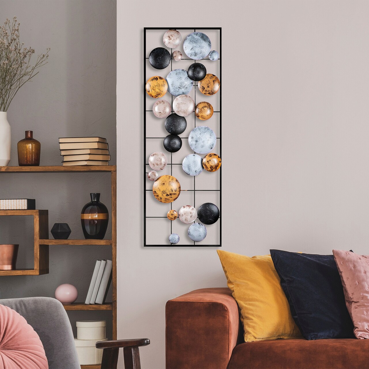 Decoratiune de perete, Camber, Metal, 90 x 32 x 4 cm, Multicolor - 1 | YEO