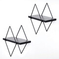 Raft de perete, Evila Originals, WR058, 40x15x31 cm, Negru