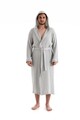 Halat de baie unisex, DC Home, Muslin, Bumbac , Gri