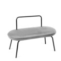 Bancheta Ina, Homla, 95x45x61 cm, catifea, gri deschis