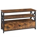 Comoda TV, Vasagle, 110 x 40 x 63 cm, PAL/otel, maro rustic