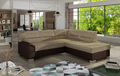 Coltar extensibil dreapta 4 locuri ELTAP, BR15, Bergen, 247x214x83 cm, lemn/poliester, bej/maro inchis