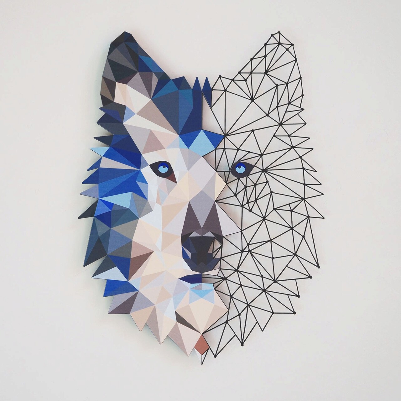 Decoratiune de perete, Metal Wolf Wall Art, Otel, Dimensiune: 35 x 48 cm, Multicolor - 1 | YEO
