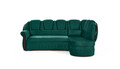 Coltar extensibil dreapta 3 locuri ELTAP, L-071, Lord, 243x180x112 cm, lemn/poliester, verde inchis/negru