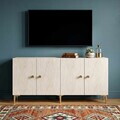 Consola, Hanah Home, Squarel 180, 180x75x32 cm, Alb / Travertin